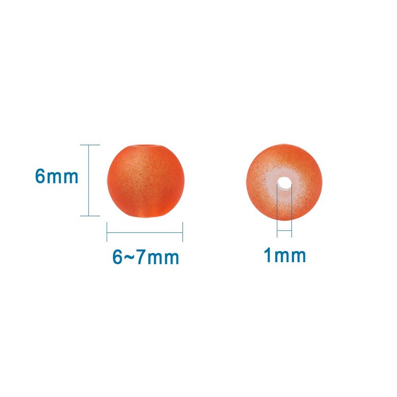 Craftdady 500Pcs 6mm Transparent Frosted Glass Beads Tiny Crystal Glass Round Loose Spacer Beads Random Mixed Colors for Jewelry Making Hole: 1mm - Image 4